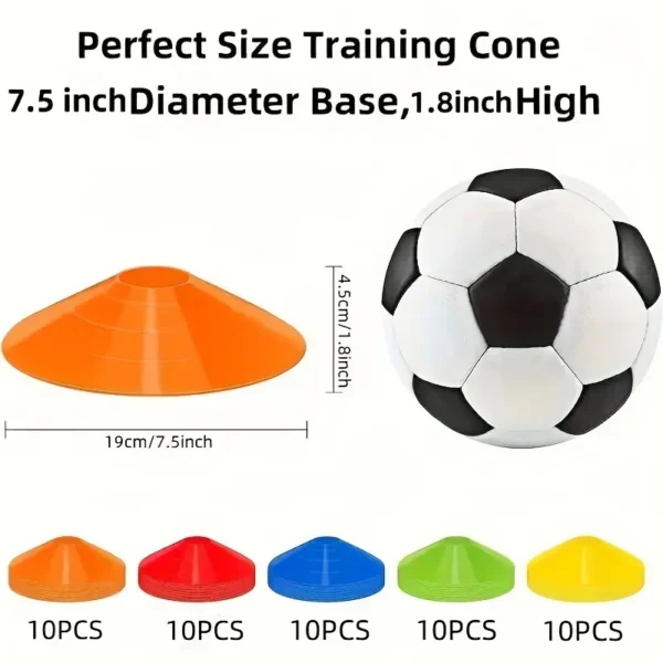 50pcs PE Soccer Training Cones